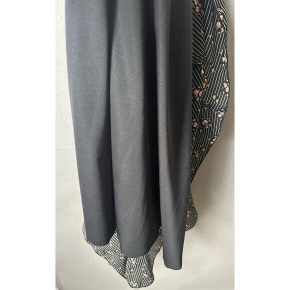Vtg Jonathan Martin Y2K Asymmetric Midi Maxi Dress 12 Striped Roses Fairy Pinup - Picture 5 of 9
